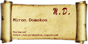 Miron Domokos névjegykártya